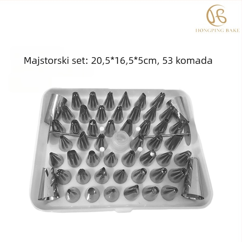 Set od 24 vrhova za ukrašavanje od nehrđajućeg čelika za torte i kolače, vrhovi za kremu, moderan minimalistički dizajn