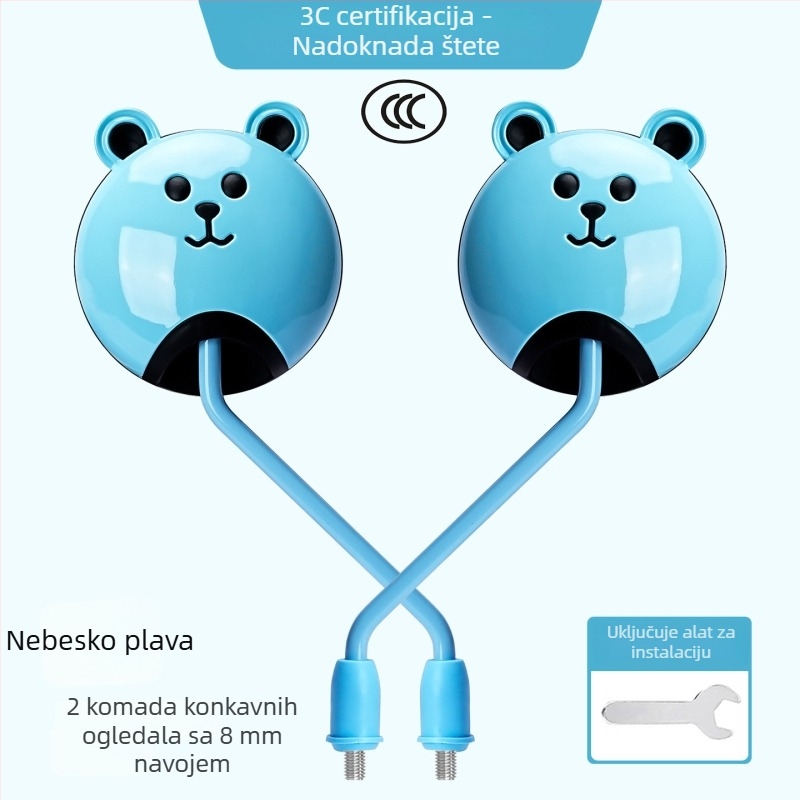 Raybeen stražnje ogledalo za električna vozila; materijali: staklo, guma, metal, ABS; 3C certifikacija: QXQY-996; kompatibilno s električnim automobilima, motociklima i triciklima.