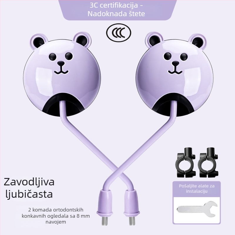 Raybeen stražnje ogledalo za električna vozila; materijali: staklo, guma, metal, ABS; 3C certifikacija: QXQY-996; kompatibilno s električnim automobilima, motociklima i triciklima.