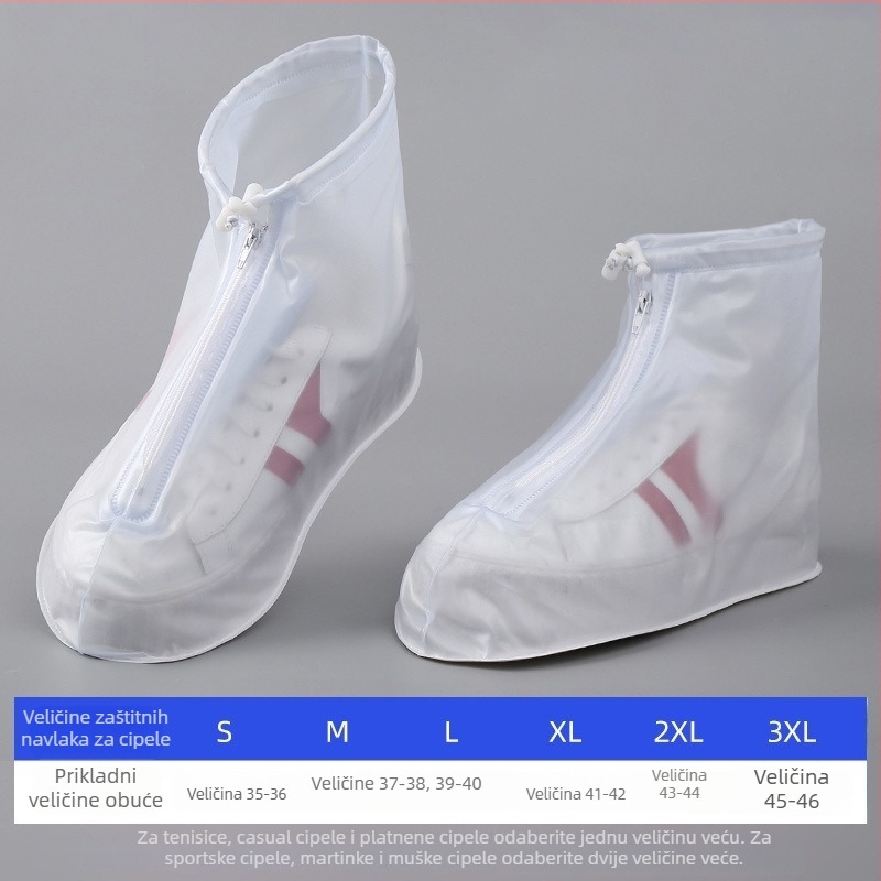 Pokrivači za kišne čizme za vanjska putovanja — minimalistički PVC, vodootporne i protuklizne, sa zatvaračem, brend Zhejun, prilagodljivo