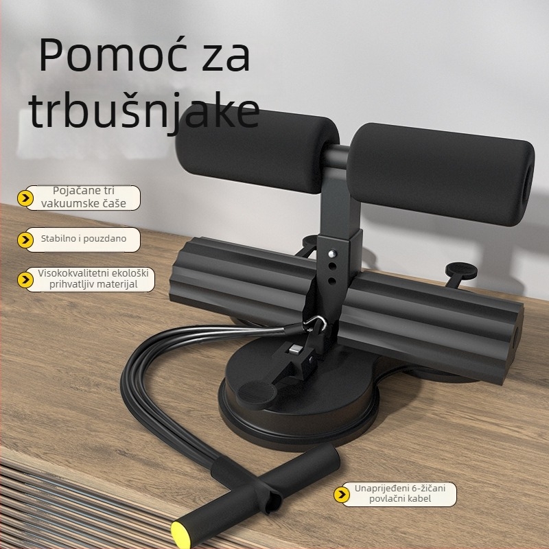 Pomoć za trbušnjake s tri usisne čašice, paralelne šipke, napetostna uže i držač za telefon — model 20250416, težina 1500 g