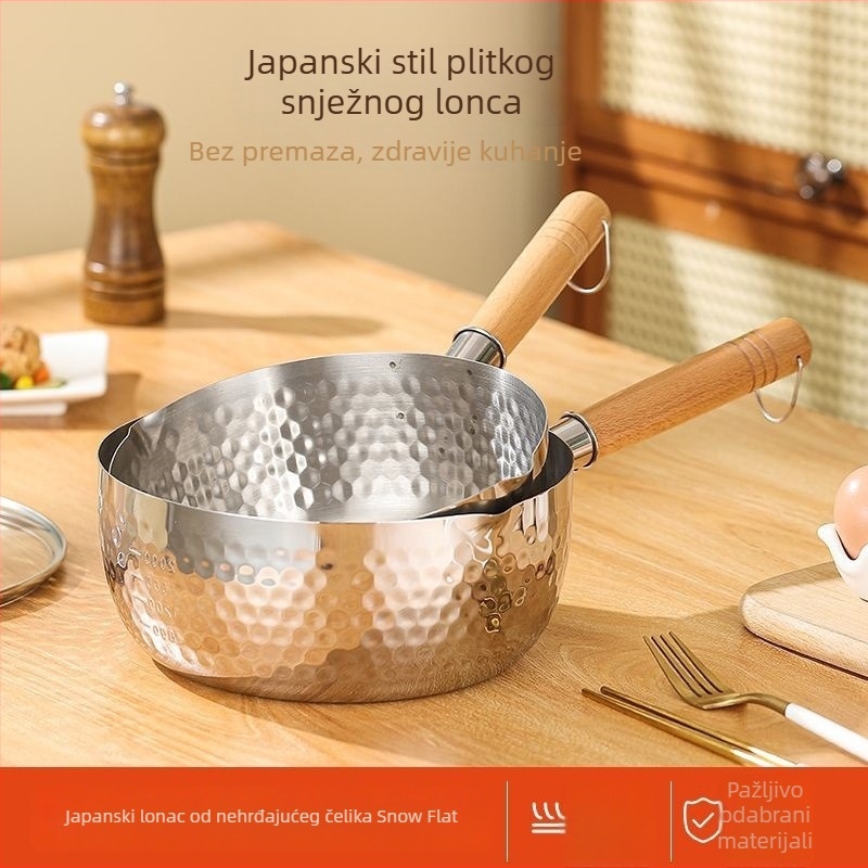 Lonac za mlijeko od 316 Nerđajućeg čelika, višeslojno dno, staklena poklopca, neprijanjajući premaz, moderan minimalistički stil