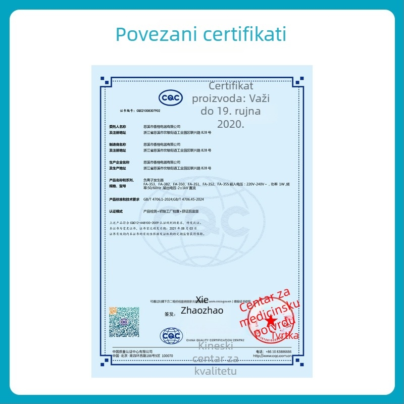 Negativni ionizator — pročišćavanje zraka i uklanjanje prašine — DC 24V