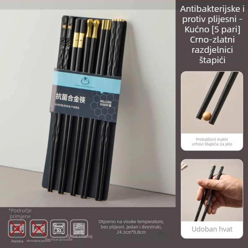 Keramičke štapiće za jelo, 5 pari, moderni minimalistički stil, vodno poliranje, jednobojni, za odrasle