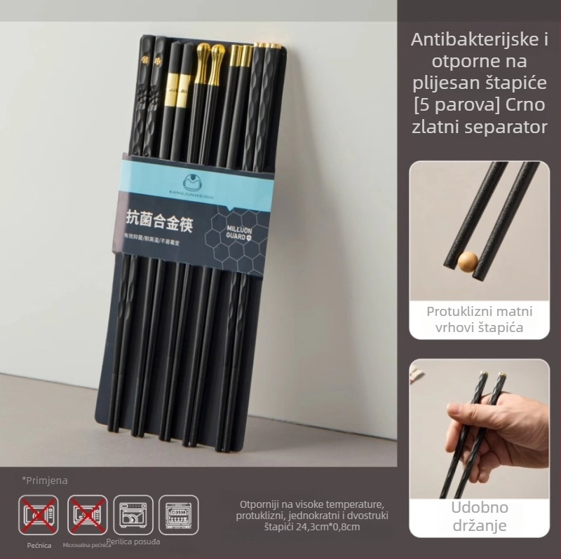 Keramičke štapiće za jelo, 5 pari, moderni minimalistički stil, vodno poliranje, jednobojni, za odrasle