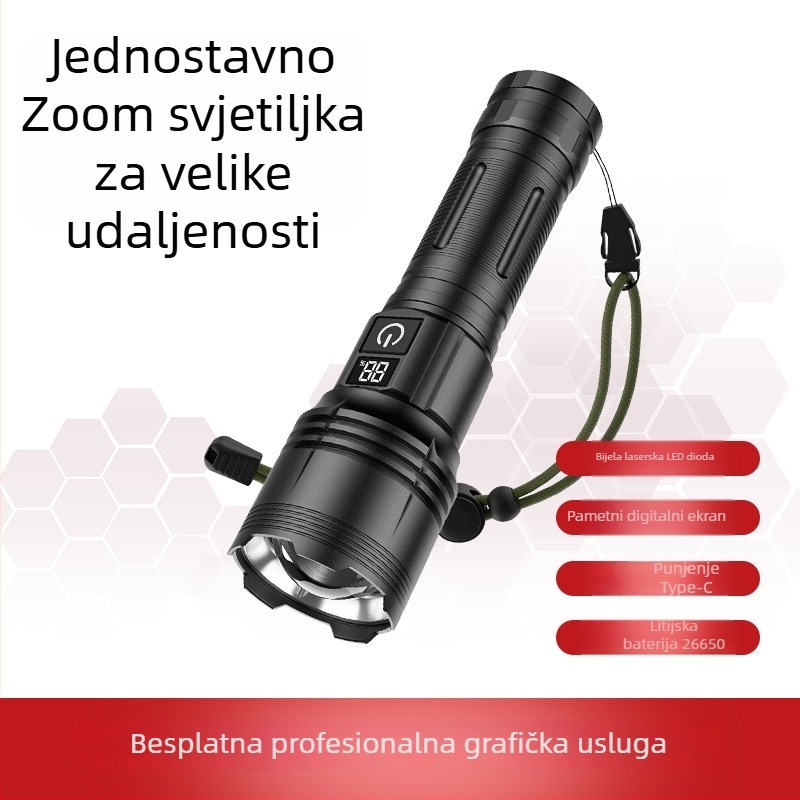 Sharp Leopard Taktička svjetiljka – LED, 20W, 26650 baterija, domet >500 m, kućište od aluminijske legure