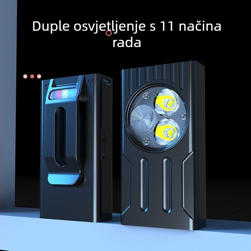 Kompaktna LED svjetiljka s Type-C brzim punjenjem, aluminijsko kućište, ugrađena 800 mAh polimer baterija, domet 100–200 m