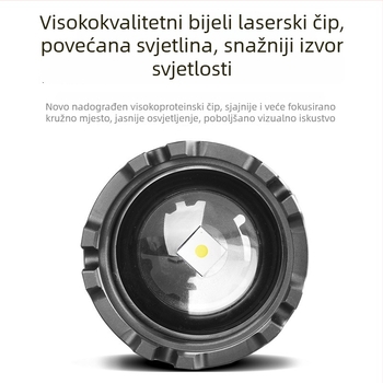 Punjenje COB baterijska lampa s bočnim svjetlom, 30W LED, 3000mAh baterija, USB punjenje, aluminijsko kućište, domet 200–500 m