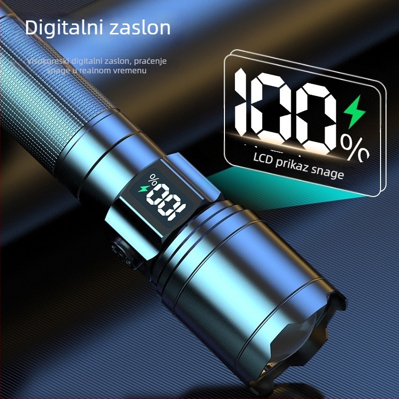 Punjavajuća LED baterijska svjetiljka s izlazom 30W, 1800mAh baterija, kućište od aluminijske legure, LED izvor svjetla, domet 200-500 m