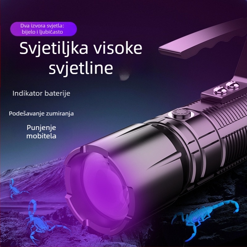 Prijenosna LED svjetiljka s podesivim fokusom, ručno pokretanje, 5W, 4000 mAh