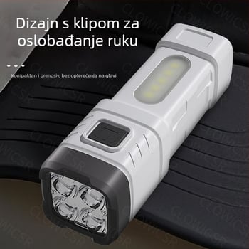 Lagana LED baterijska svjetiljka s četiri diode, COB širokog rasvjetnog snopa i bočnim svjetlom, za outdoor upotrebu, visoka svjetlost, fiksni fokus, četiri brzine podešavanja