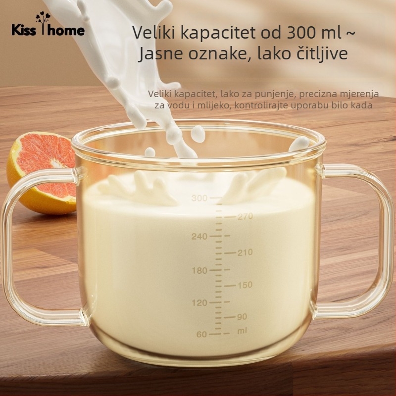 Dječja čaša za mlijeko sa slamkom, crtani stil, otporna na padove, čašica za učenje za izravno piće, 1+ godina, PP