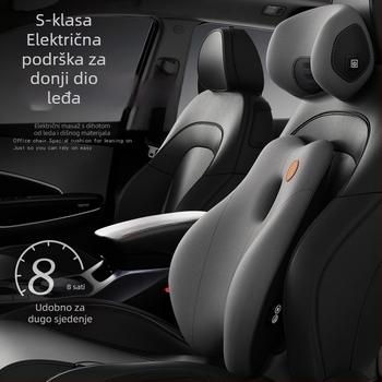Auto lumbalna potpora s jastučićem za naslanjanje glave, memorijska pjena, nordijski stil, za sve sezone, univerzalna kompatibilnost s vozilima