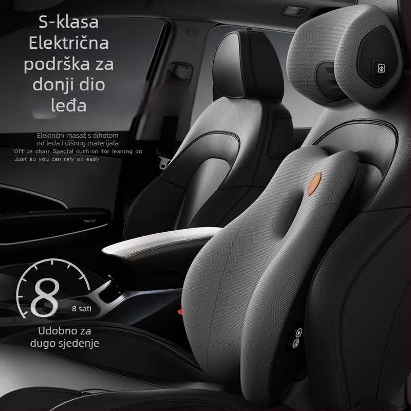 Auto lumbalna potpora s jastučićem za naslanjanje glave, memorijska pjena, nordijski stil, za sve sezone, univerzalna kompatibilnost s vozilima