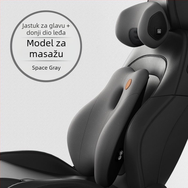 Auto lumbalna potpora s jastučićem za naslanjanje glave, memorijska pjena, nordijski stil, za sve sezone, univerzalna kompatibilnost s vozilima