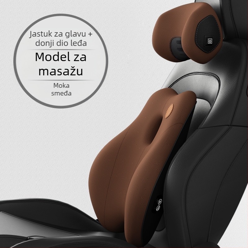 Auto lumbalna potpora s jastučićem za naslanjanje glave, memorijska pjena, nordijski stil, za sve sezone, univerzalna kompatibilnost s vozilima