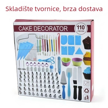 Set cijevi za ukrašavanje torti – 430 nerđajućeg čelika, PP i silikonski materijali, kućna pečenja