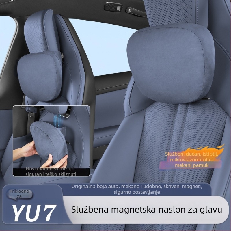 Magnetska jastučić za naslon za glavu u automobilu s podrškom za donji dio leđa — univerzalna ugradnja, cijelu godinu, vanjski materijal pamuk, punilo sintetička vlakna