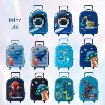 Dječji kovčeg na kotačićima – motiv crtić sirena i jednorog, lagani EVA materijal, težina 0.73 kg, otvaranje na zatvarač, jednosmjerni kotači, vodootporan