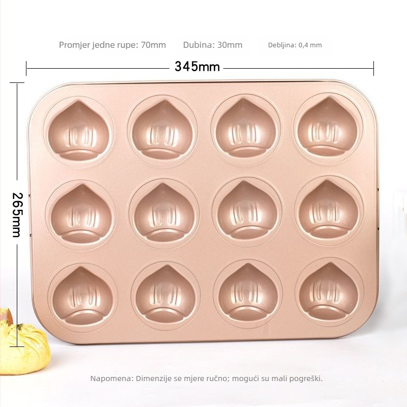 Hongping Kalup za madeleine, 12 udubljenja, jednostavan stil