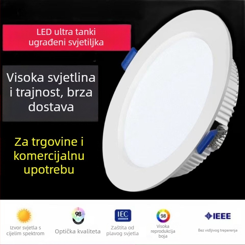 LED downlight, ugrađen u strop, 3W, 220V, skrivena instalacija, aluminijsko kućište