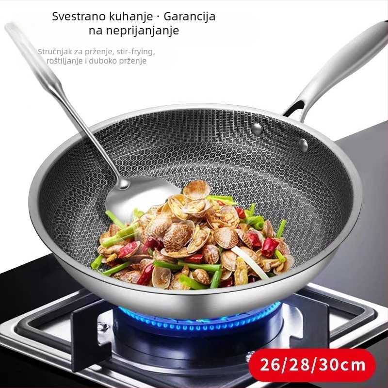 Tava od nehrđajućeg čelika s ćelijastom uzorkom, neprijanjajuća površina, model 410, zapadni stil, dubina 5 cm