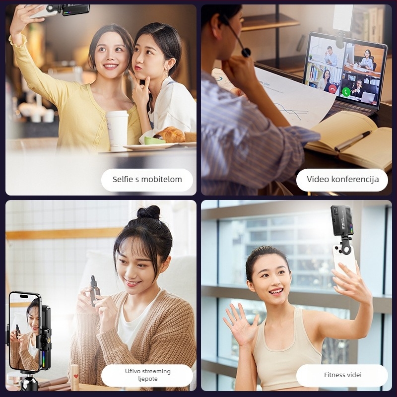 Prenosna RGB LED svjetiljka za fotografiju – 6.5W, 3.7V, 2700–6500K, podesiva jačina svjetla, s neovisnim napajanjem