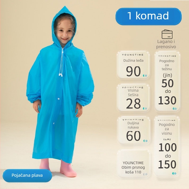 Dječje EVA pončo, zgušnjeni materijal, za jednu osobu