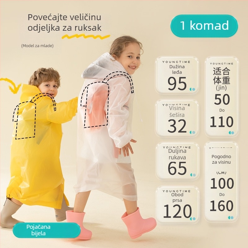 Dječje EVA pončo, zgušnjeni materijal, za jednu osobu