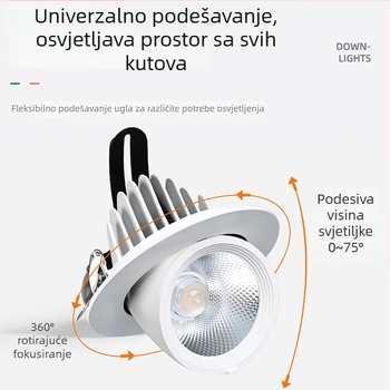 LED spot u obliku nos slona, ugrađen, izvučen, 220V, aluminijsko kućište, model 812, osvjetljenje zida za izloge odjeće, pokrivenost 5 m²