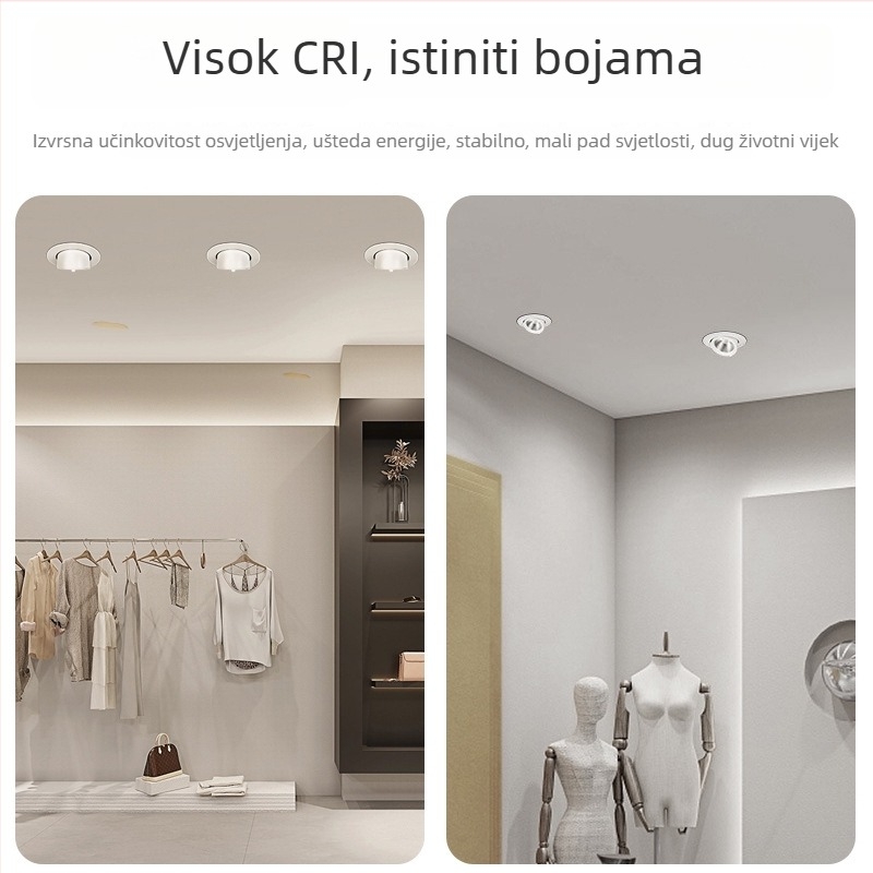 LED spot u obliku nos slona, ugrađen, izvučen, 220V, aluminijsko kućište, model 812, osvjetljenje zida za izloge odjeće, pokrivenost 5 m²