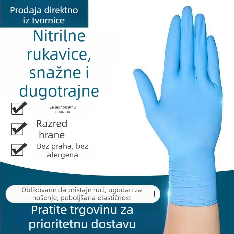 Jednokratne nitrilne rukavice za industrijsko održavanje – otporne na ulje, vodonepropusne, otporne na kiseline i lužine