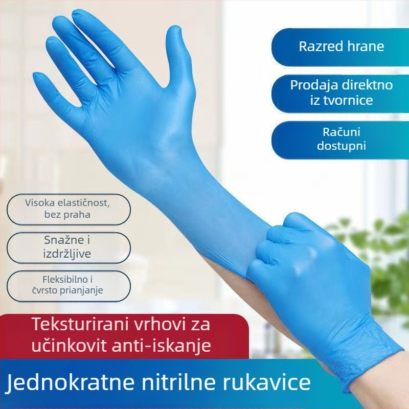 Jednokratne nitrilne rukavice za industrijsko održavanje – otporne na ulje, vodonepropusne, otporne na kiseline i lužine