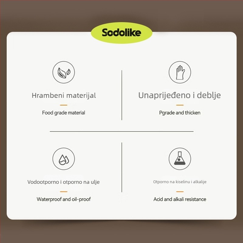 Jednokratne nitrilne rukavice za kuhinju, prehrambena kvaliteta, otporne na prašinu, debljina 1 niti