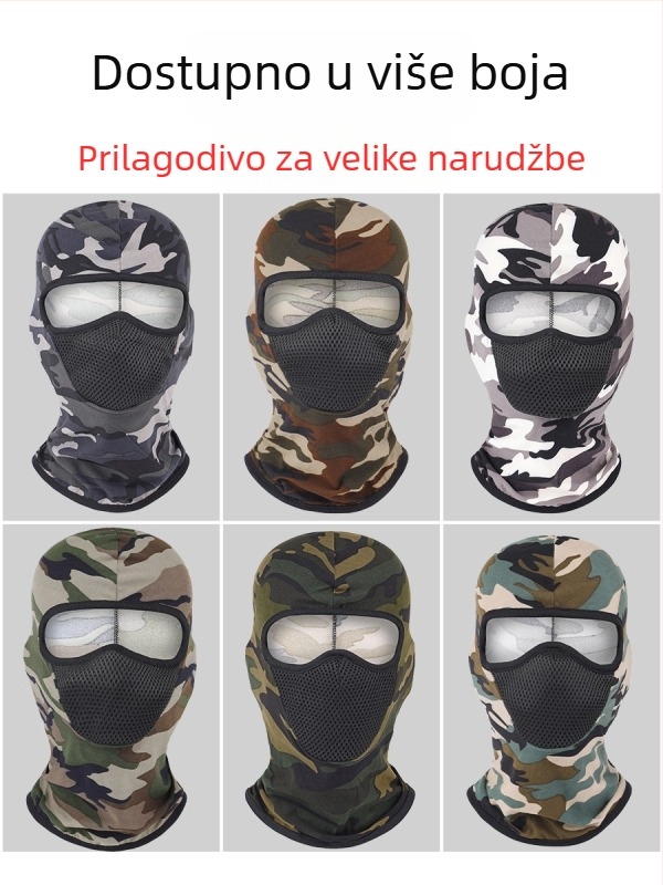 All-season maska za lice za vožnju, unisex, windproof, prozračna, brzo sušenje poliester, G01
