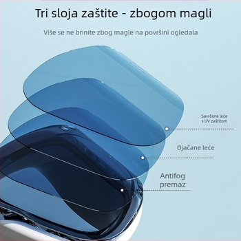 Antifog plivačke naočale s velikim okvirom, set s kapom za odrasle – leće od polikarbonata, vodootporne