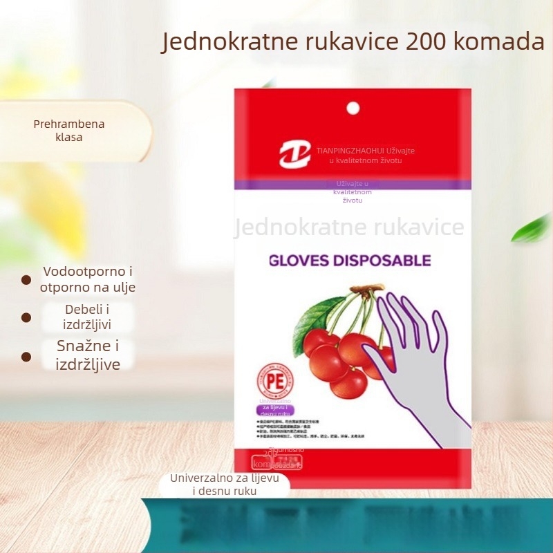 Jednokratne PE rukavice, za dostavu i catering, prozirne, protuklizne, 100 komada