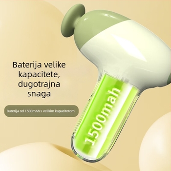 Mini myofascijalni masažer s bezčetkasti motorom, 5 brzina, 4 glave za masažu, niska razina buke 36–45 dB