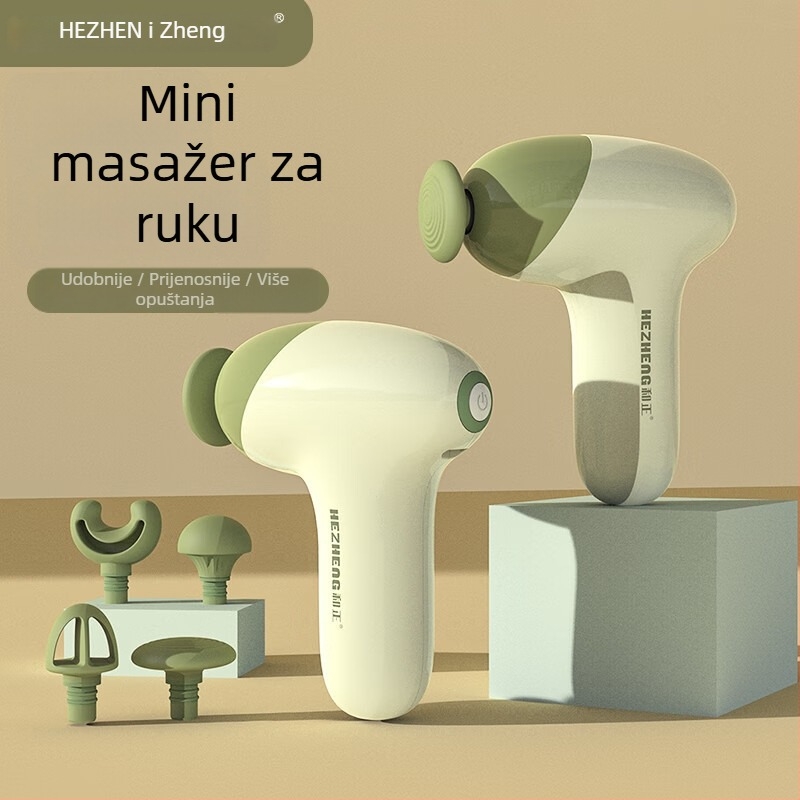 Mini myofascijalni masažer s bezčetkasti motorom, 5 brzina, 4 glave za masažu, niska razina buke 36–45 dB