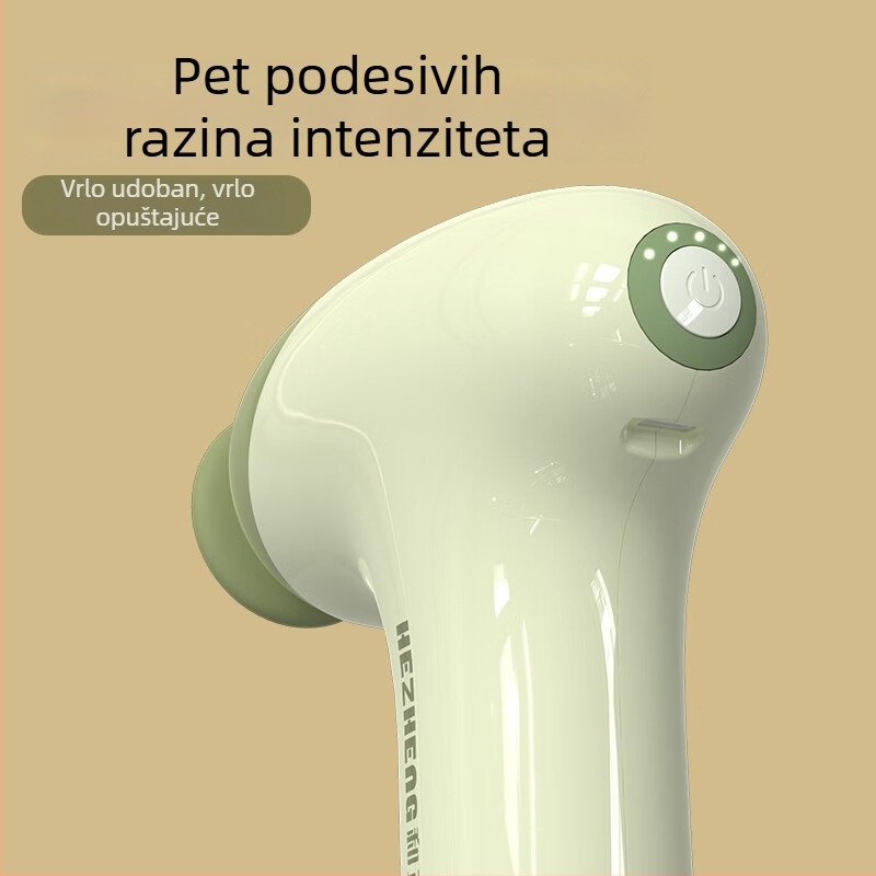 Mini myofascijalni masažer s bezčetkasti motorom, 5 brzina, 4 glave za masažu, niska razina buke 36–45 dB