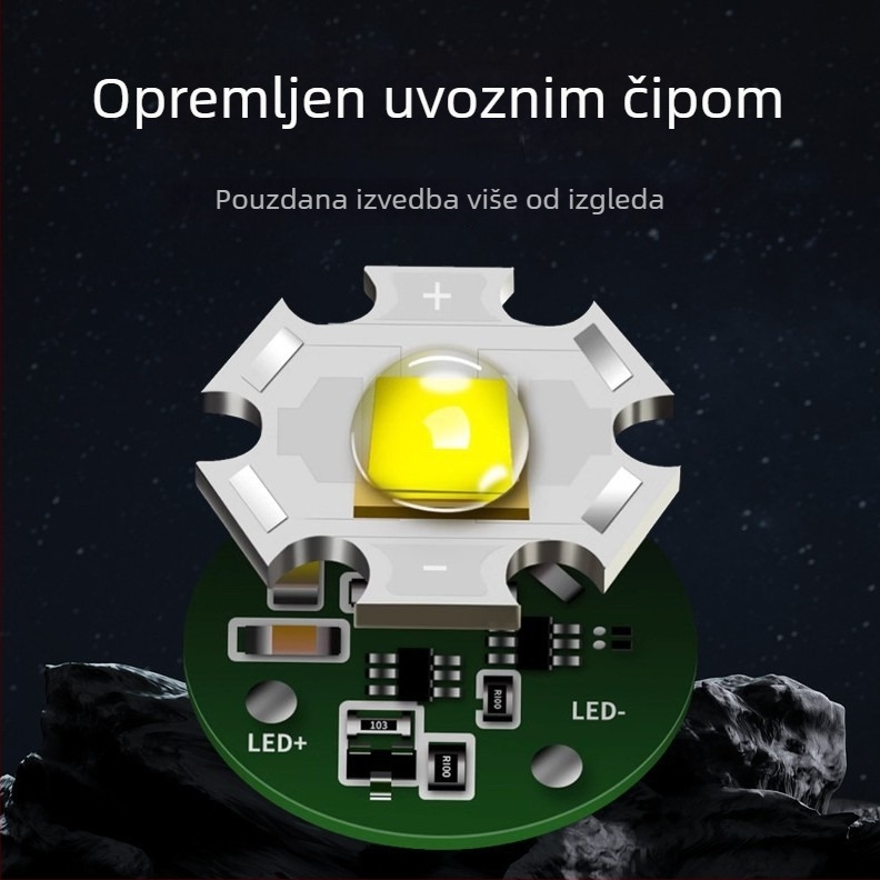 Prijenosna LED svjetiljka s aluminijskim kućištem, baterija 3×AAA, IPX4, 30 lm