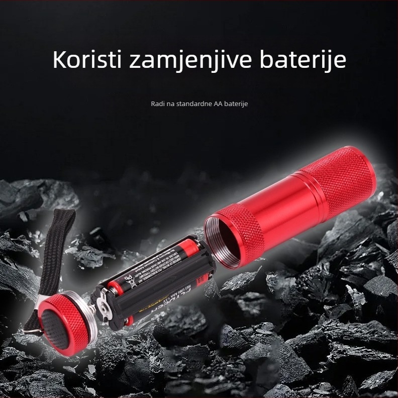 Prijenosna LED svjetiljka s aluminijskim kućištem, baterija 3×AAA, IPX4, 30 lm