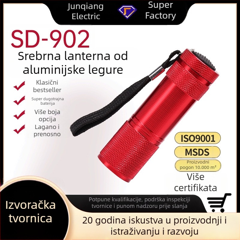 Prijenosna LED svjetiljka s aluminijskim kućištem, baterija 3×AAA, IPX4, 30 lm