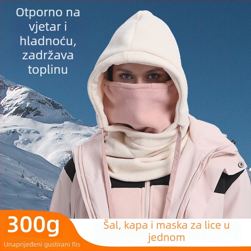 Yuejun maska za biciklizam, poliester tkanina, vetroodporna i topla zaštita za lice i vrat, integrirana kapa
