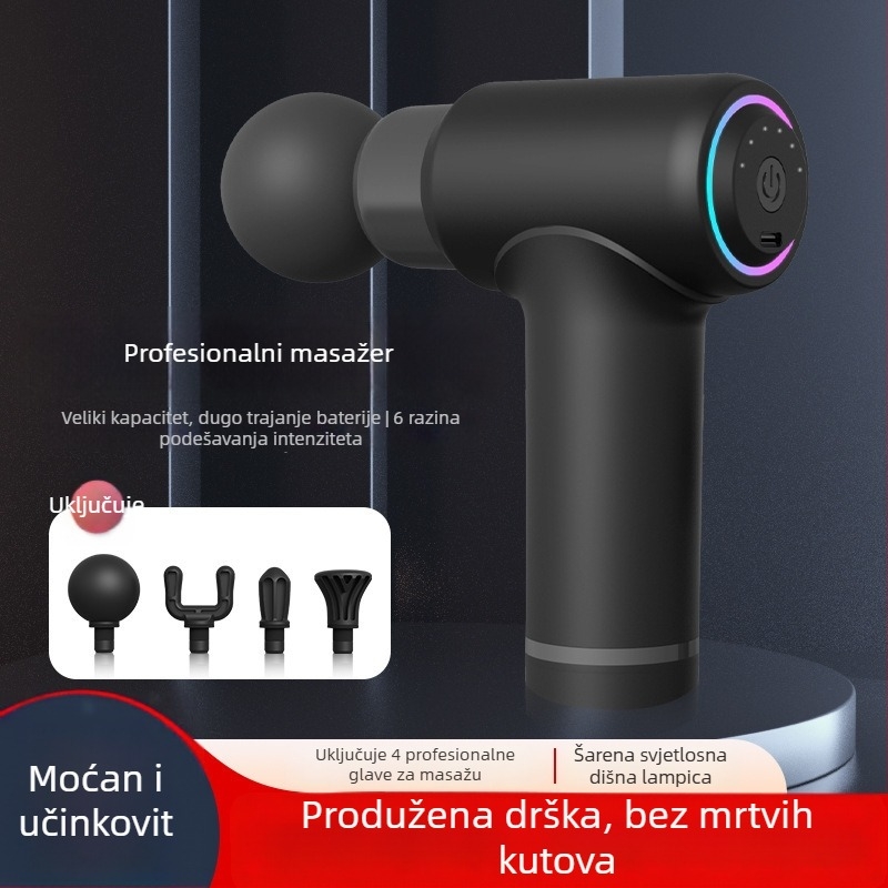 HB-020 masažni fascia uređaj s 4 glave, trajanje 1–3 h, ugrađena baterija 1200–2000 mAh, buka 36–45 dB