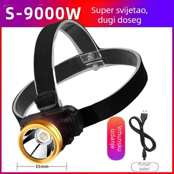 punjiva LED čelna lampica, 3W, 500mAh, domet 100–200 m, vodootporna