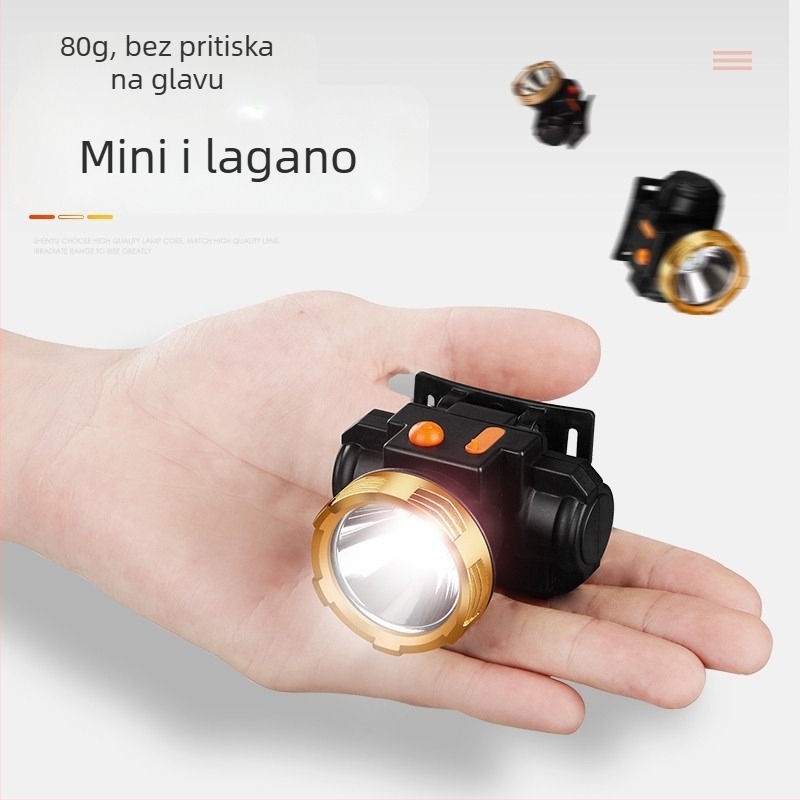 punjiva LED čelna lampica, 3W, 500mAh, domet 100–200 m, vodootporna