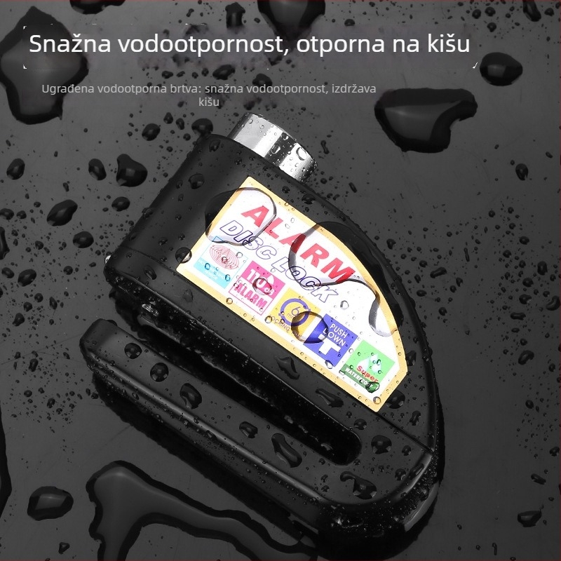 Disk brava za bicikl sa alarmom — Model 9698, materijal: aluminijska legura, težina 251 g, marka Kuyue/YUUISD, mogućnost prilagođavanja