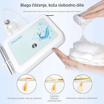 Meihua uređaj za čišćenje lica s tehnologijom aktivnog kisika i mjehurićima – čišćenje, posvjetljenje, obnavljanje kože; prenosiv, IPX3 vodootporan, bez ugrađene baterije