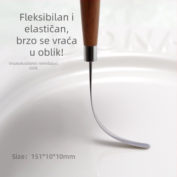 Japanski stil njege noktiju – alat za miješanje gel laka, drvena ručka, 1 kom, kratka ručka, ultra-tanki plosnati vrh, savitljiv